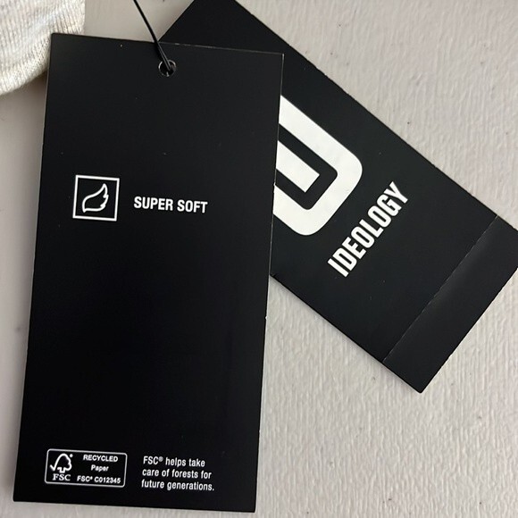 Ideology Open Front Pockets Cardigan Heathered Off White Cream Size Small NWT - Picture 6 of 9